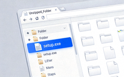 解压后的文件夹内容，其中setup.exe文件被高亮显示